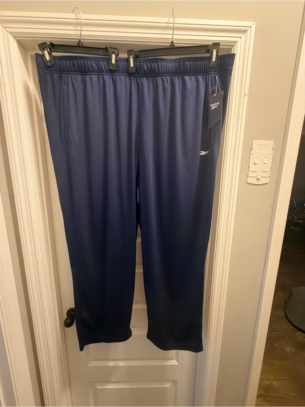NWT Reebok 4XL Joggers Navy Blue 100% Poly Track Pants Stretch Waist Casual NEW